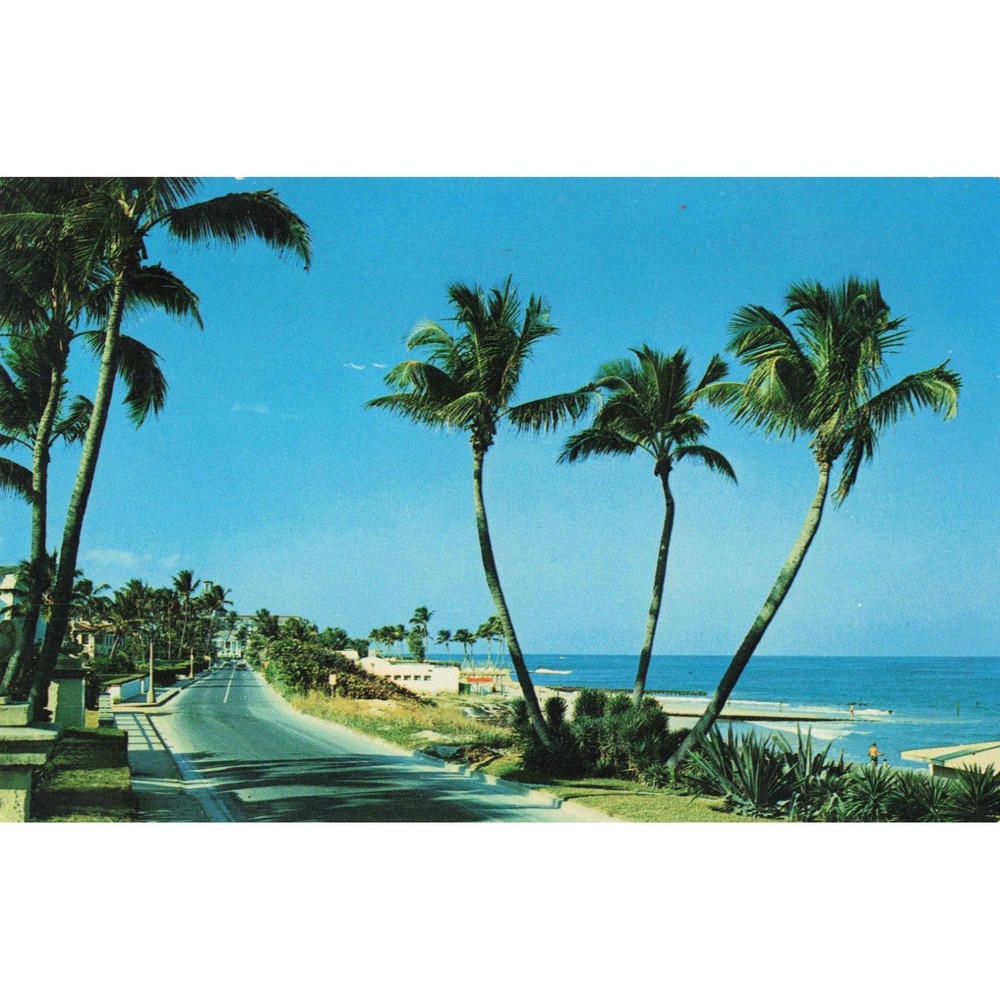 Vintage 1972 Palm Beach Florida Postcard Ocean Blvd Beach View S-1 S-8274-18 - Picture 1 of 2